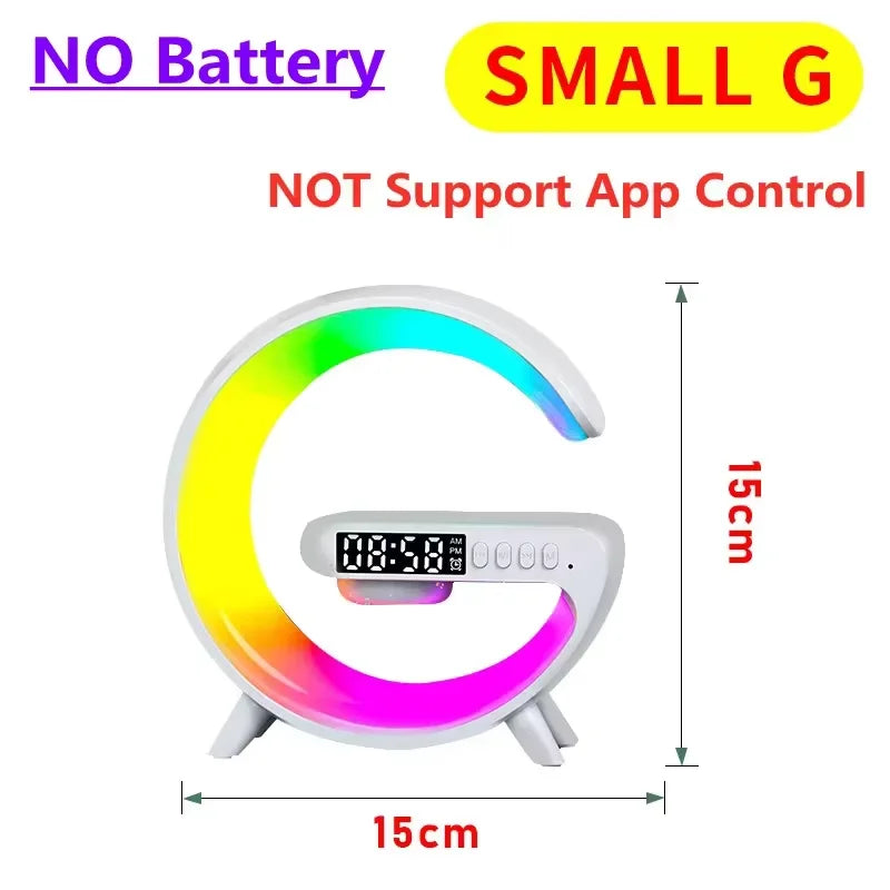 Multifunction Wireless Charger Stand Pad RGB Light Alarm Clock