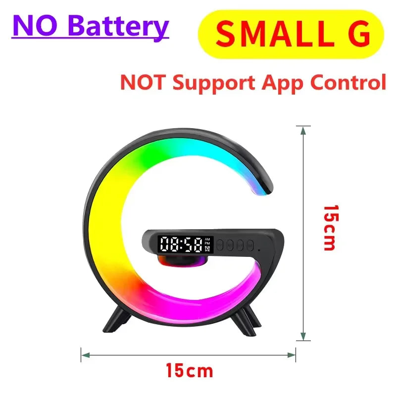 Multifunction Wireless Charger Stand Pad RGB Light Alarm Clock